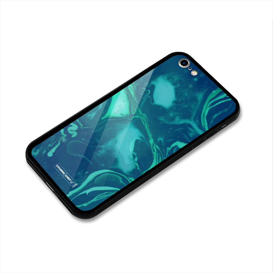 Jazzy Green Marble Texture Glass Back Case for iPhone 6 6S
