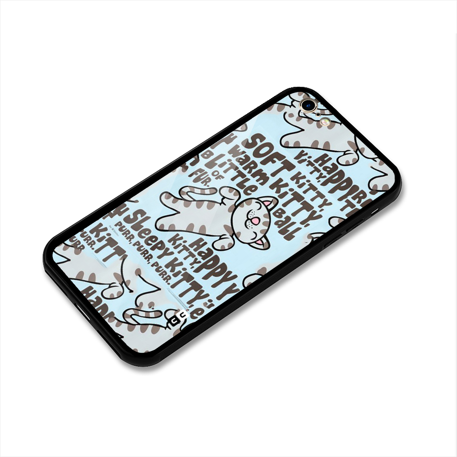 Kitty Pattern Glass Back Case for iPhone 6 6S