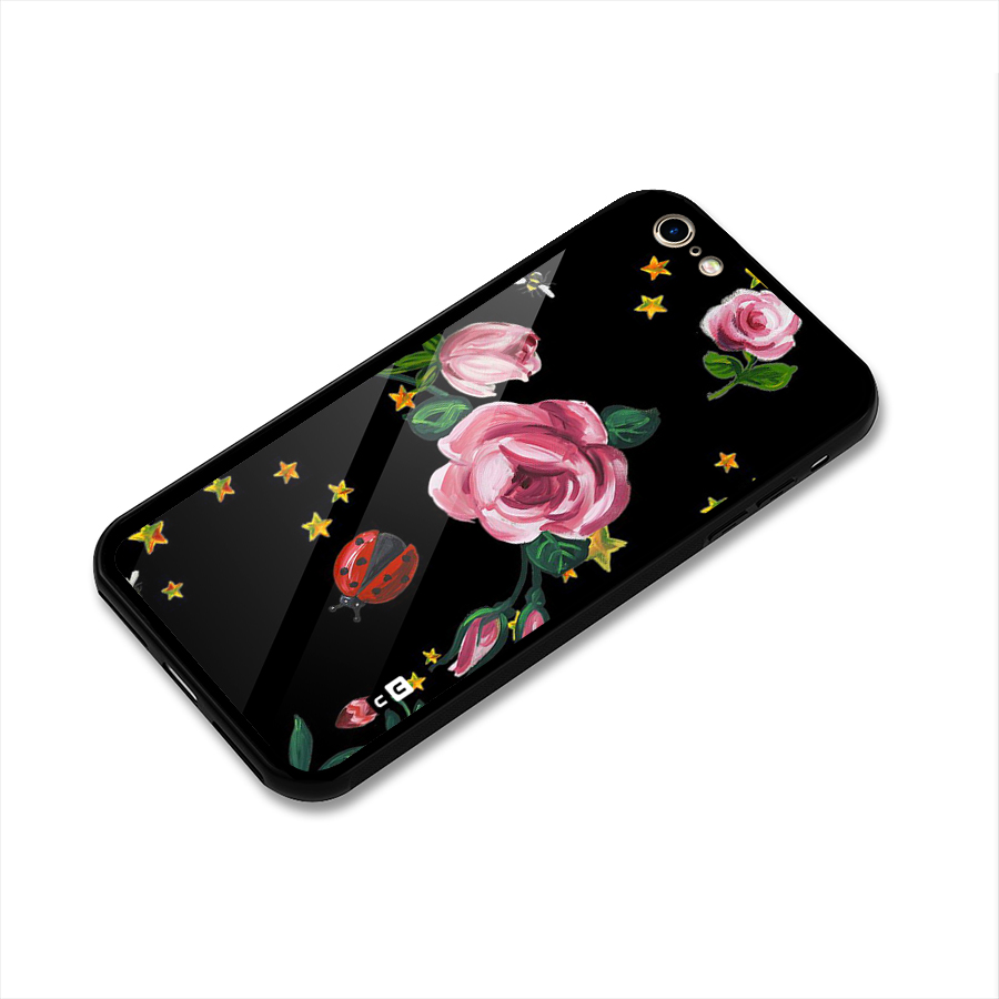 Ladybird And Floral Glass Back Case for iPhone 6 6S