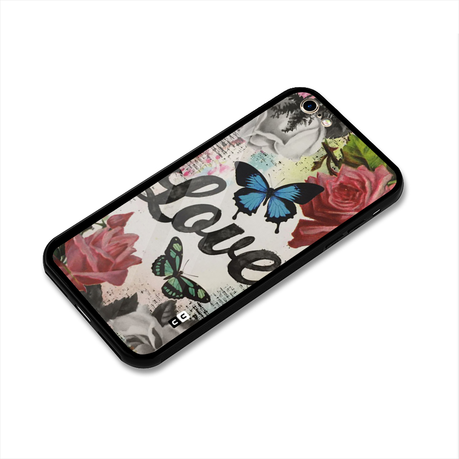 Lovely Butterfly Love Glass Back Case for iPhone 6 6S