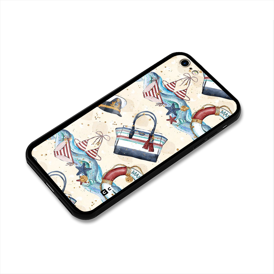 Marine Bag Design Glass Back Case for iPhone 6 6S