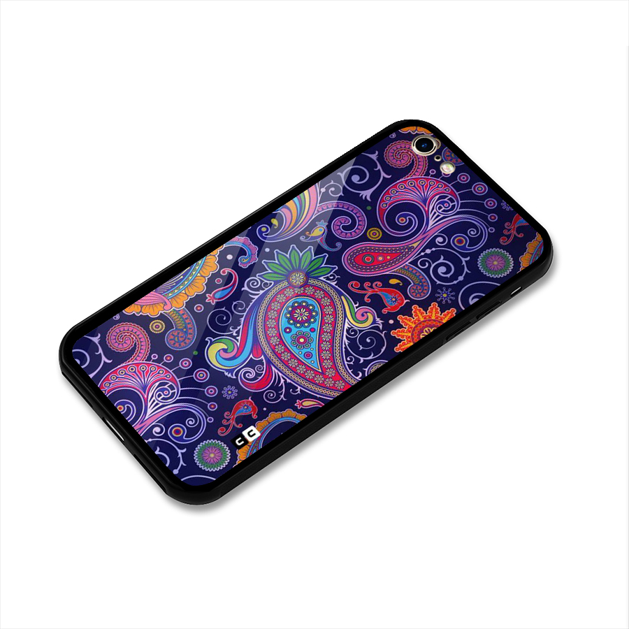 Mehendi Pattern Glass Back Case for iPhone 6 6S
