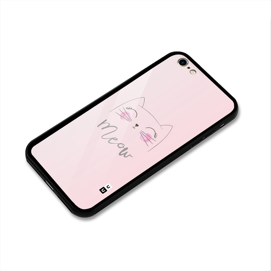 Meow Pink Glass Back Case for iPhone 6 6S