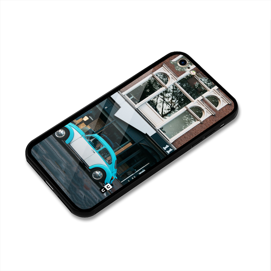 Mini Blue Car Glass Back Case for iPhone 6 6S