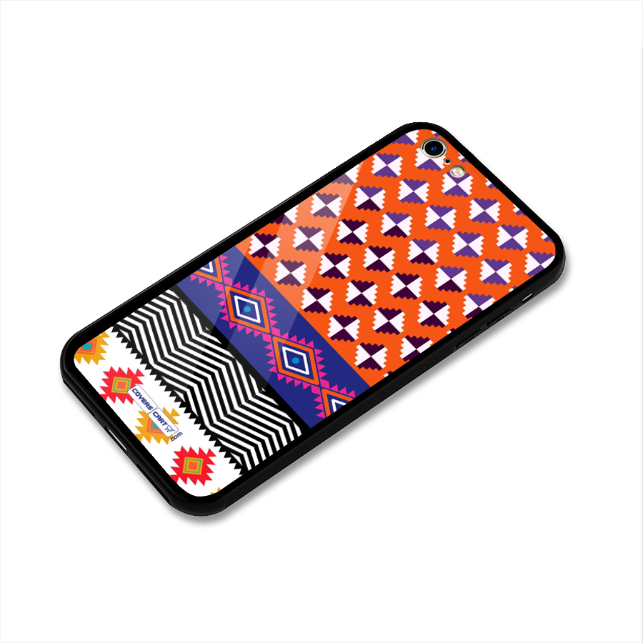 Mixed Pattern Aztec Glass Back Case for iPhone 6 6S