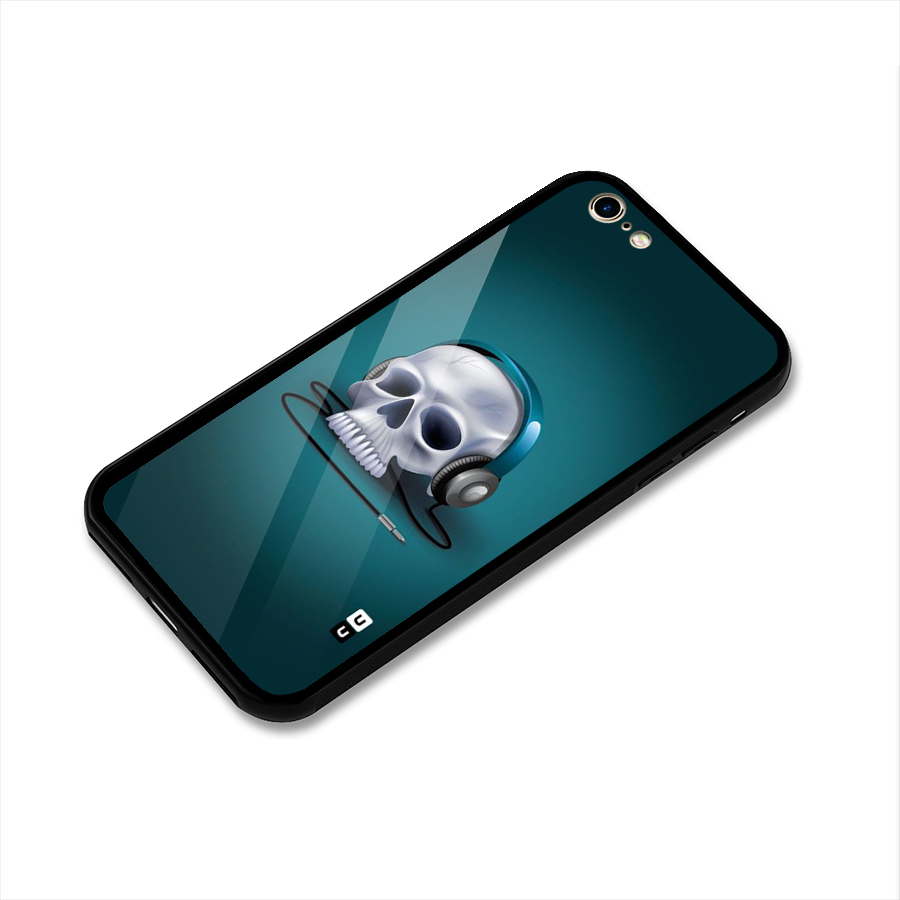 Music Skull Glass Back Case for iPhone 6 6S