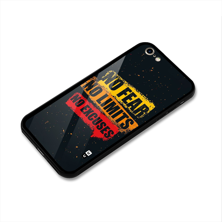 No Fear No Limits Glass Back Case for iPhone 6 6S