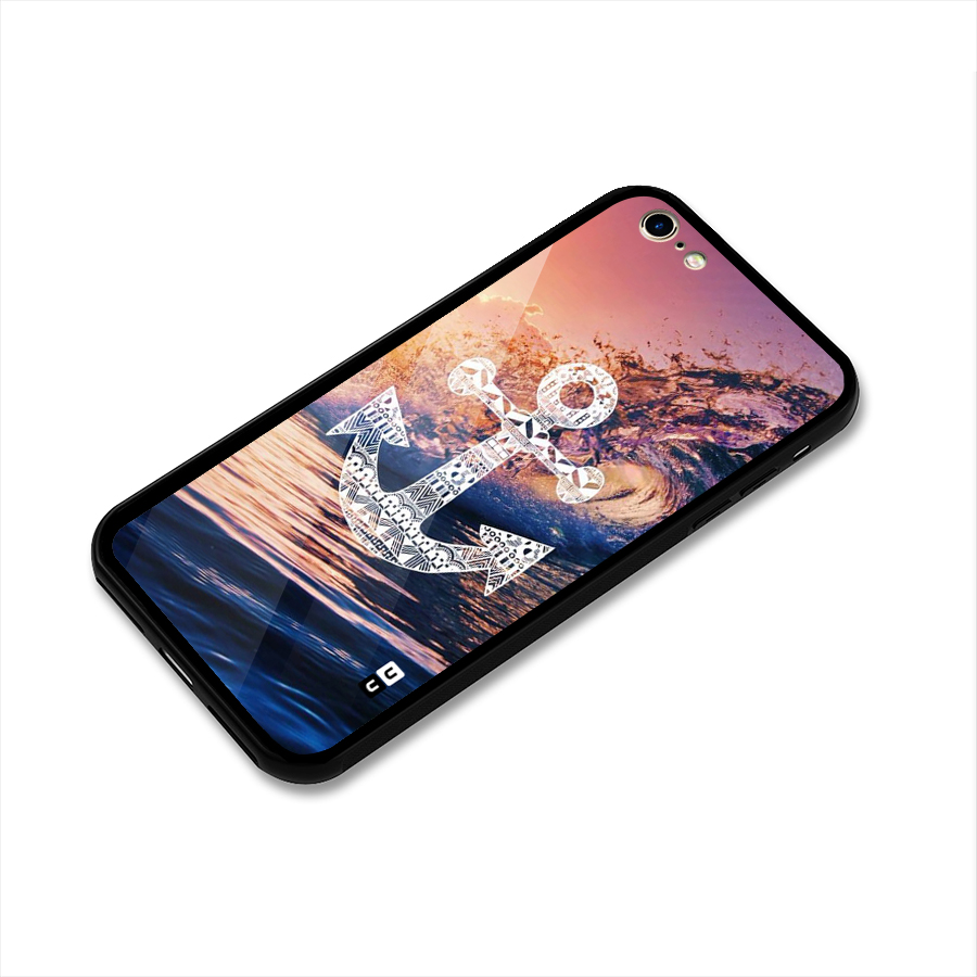 Ocean Anchor Wave Glass Back Case for iPhone 6 6S