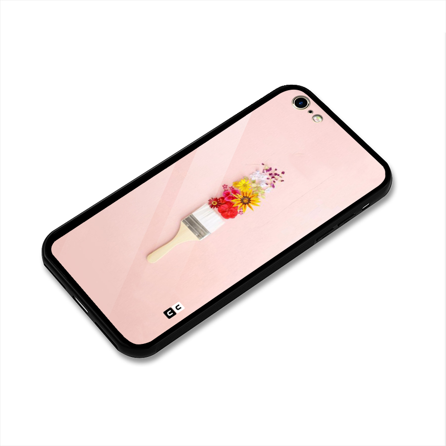 Painted Flowers Glass Back Case for iPhone 6 6S
