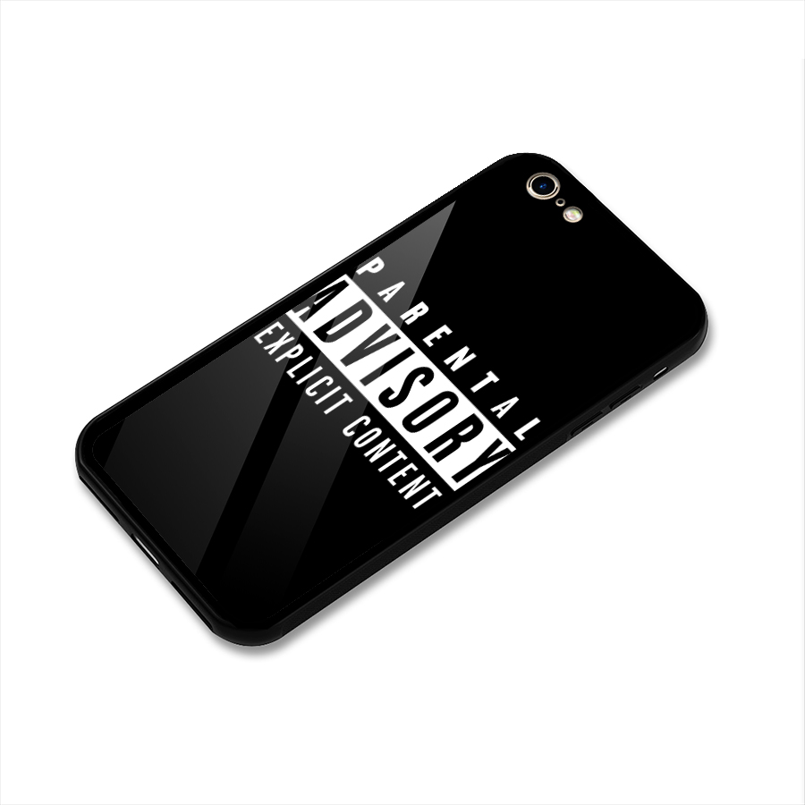 Parental Advisory Label Glass Back Case for iPhone 6 6S