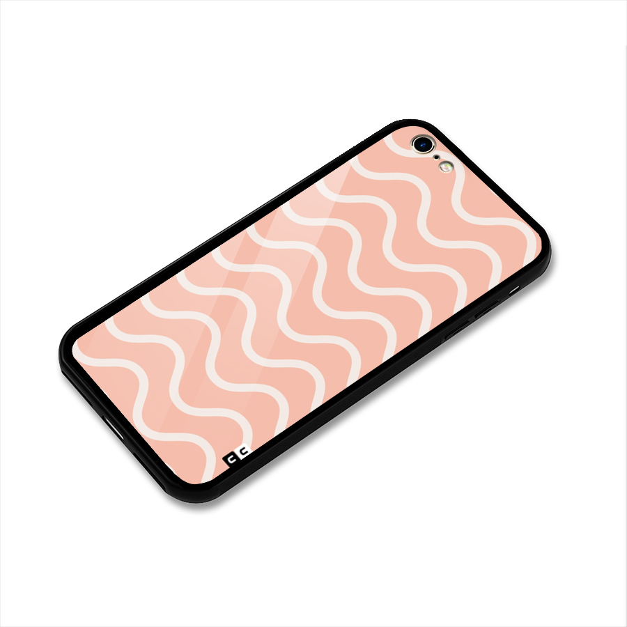 Pastel Peach Waves Glass Back Case for iPhone 6 6S
