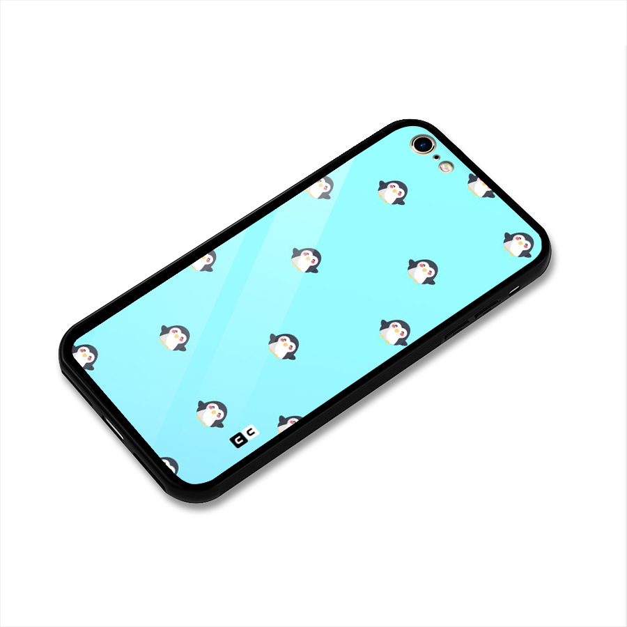 Penguins Pattern Print Glass Back Case for iPhone 6 6S