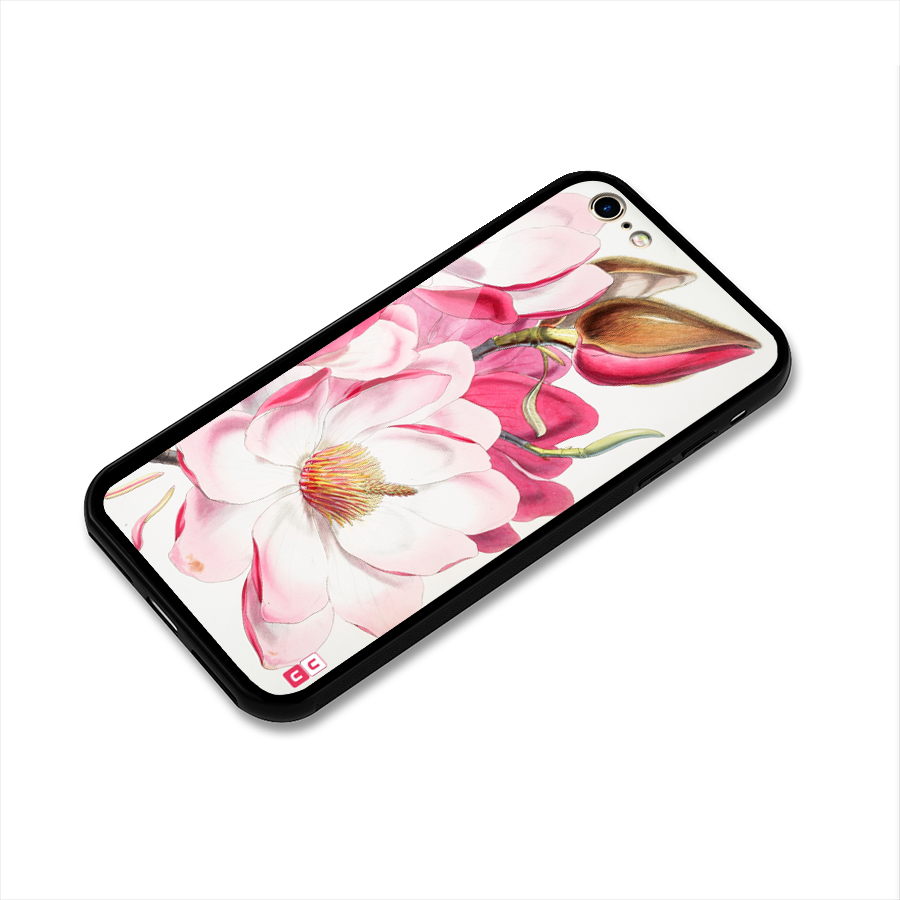 Pink Beautiful Flower Glass Back Case for iPhone 6 6S