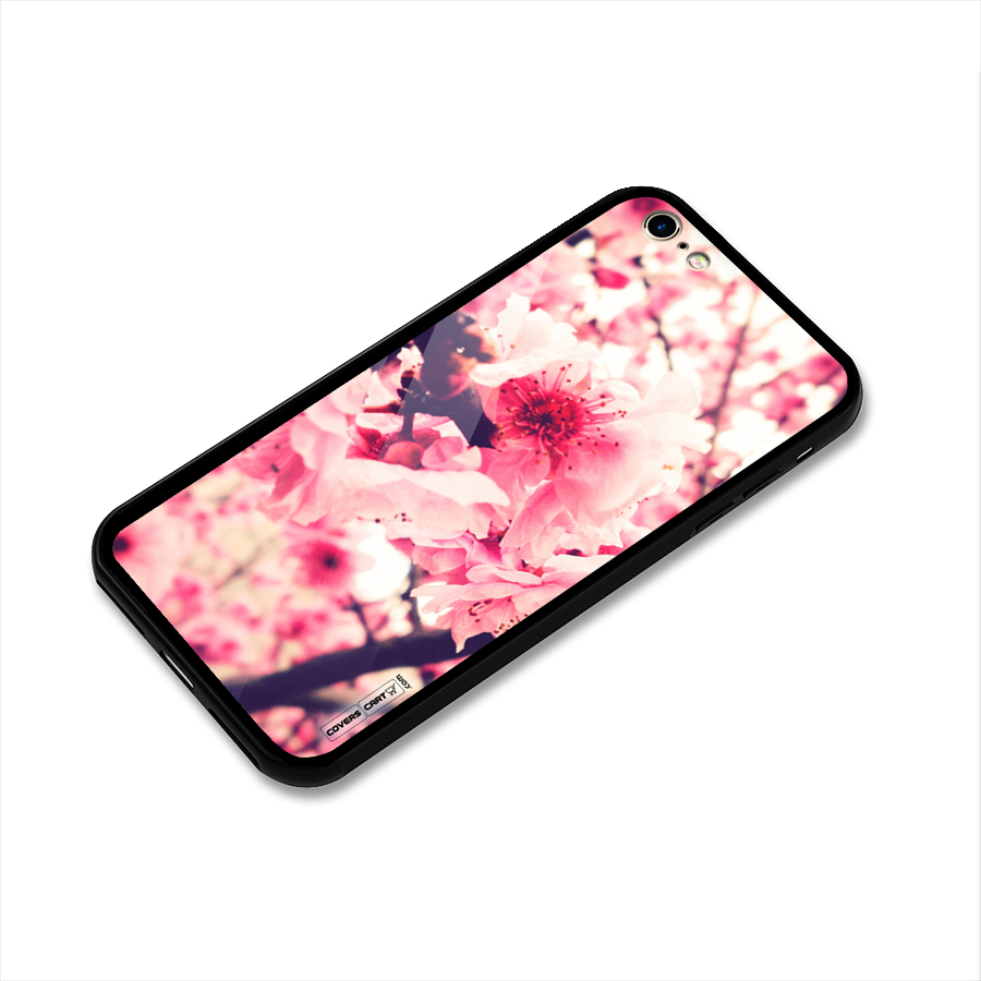 Pretty Pink Flowers Glass Back Case for iPhone 6 6S