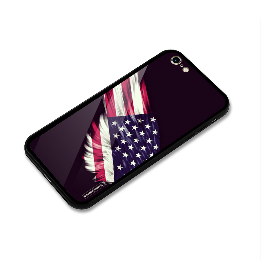 Red And White Stripes Stars Glass Back Case for iPhone 6 6S