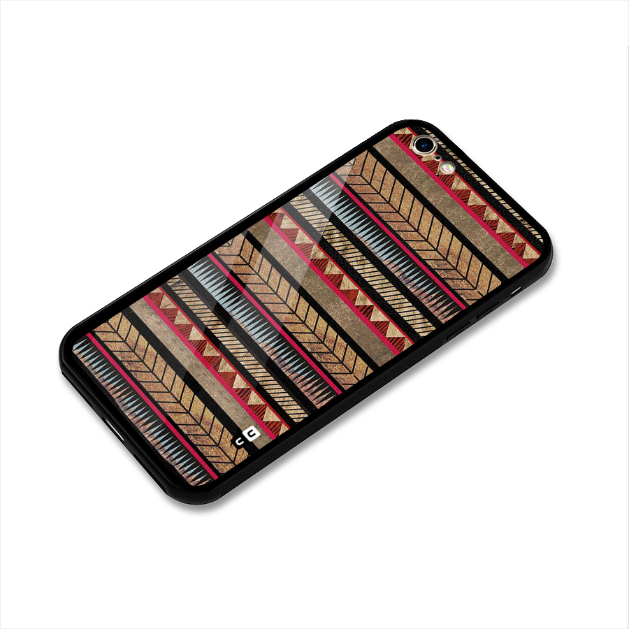 Red Indie Pattern Glass Back Case for iPhone 6 6S