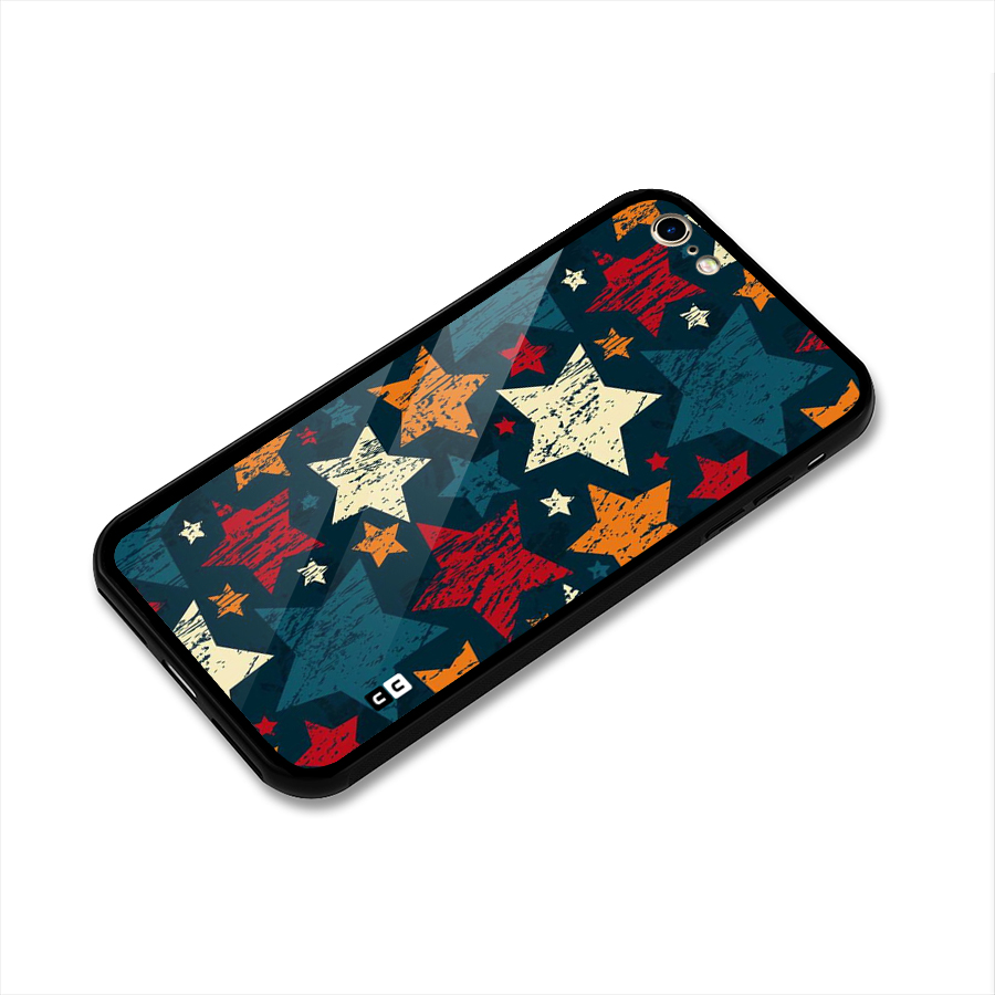 Rugged Star Design Glass Back Case for iPhone 6 6S