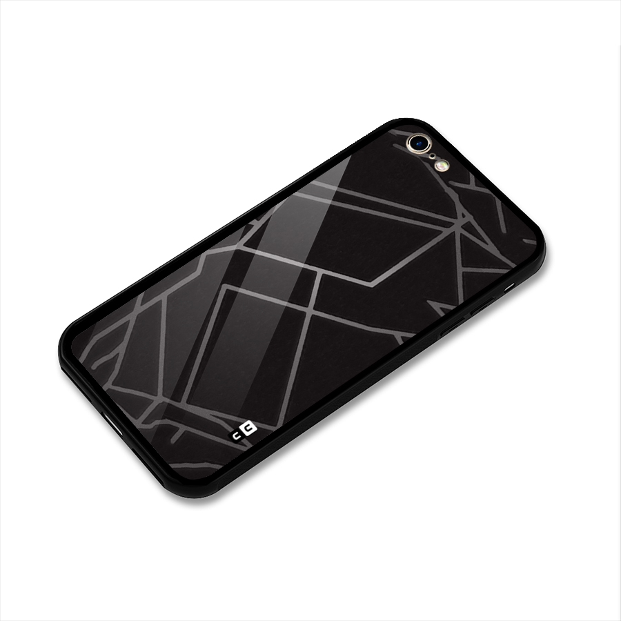 Silver Angle Design Glass Back Case for iPhone 6 6S