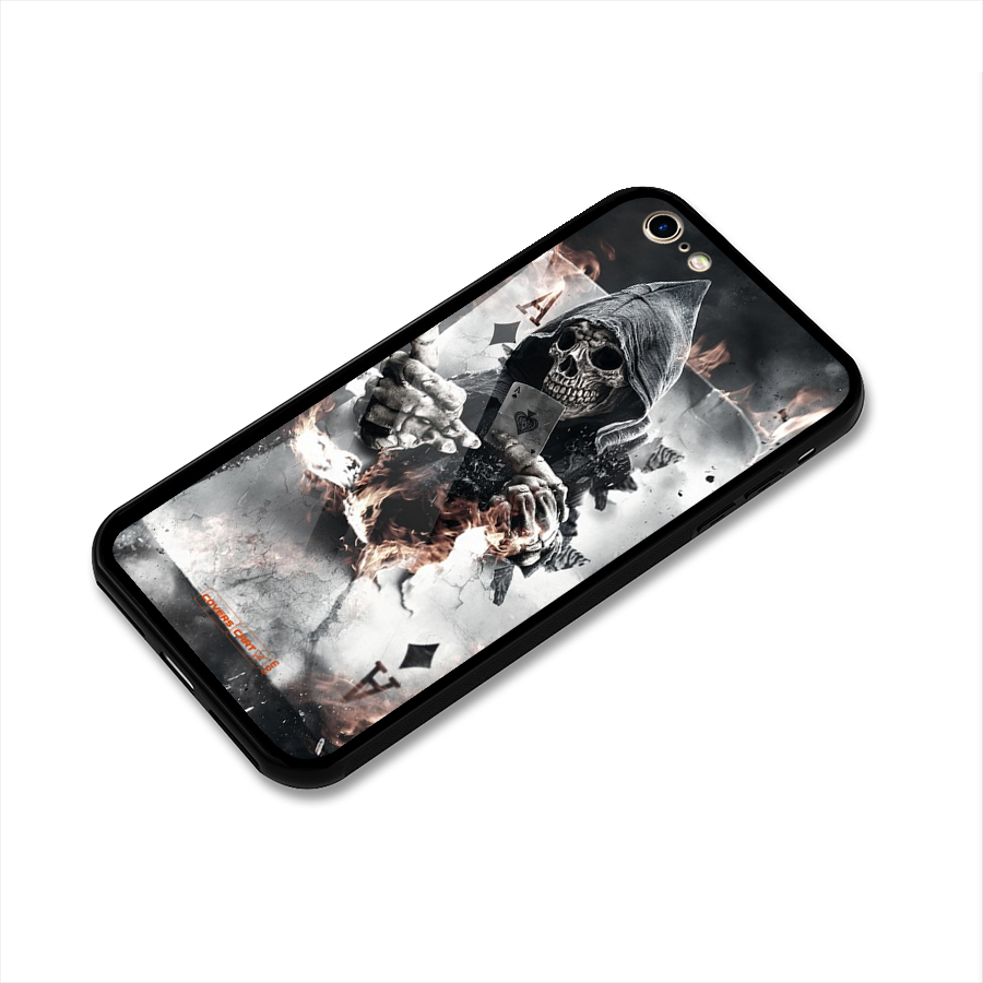 Skull with an Ace Glass Back Case for iPhone 6 6S
