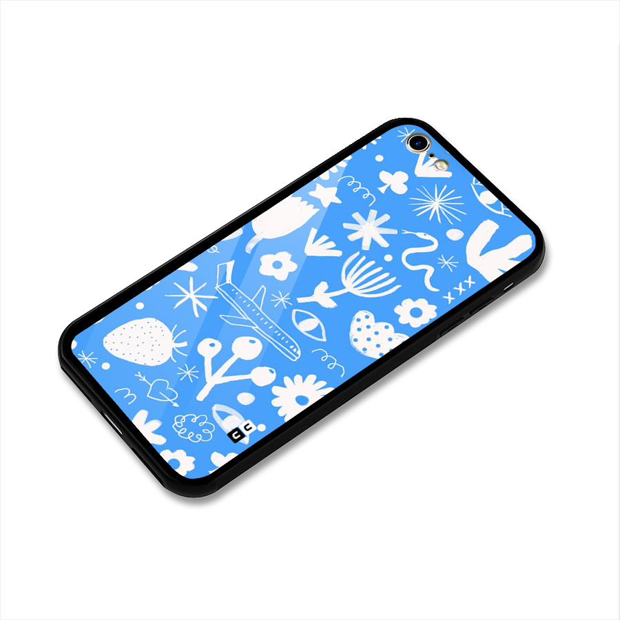 Space Blue Pattern Glass Back Case for iPhone 6 6S