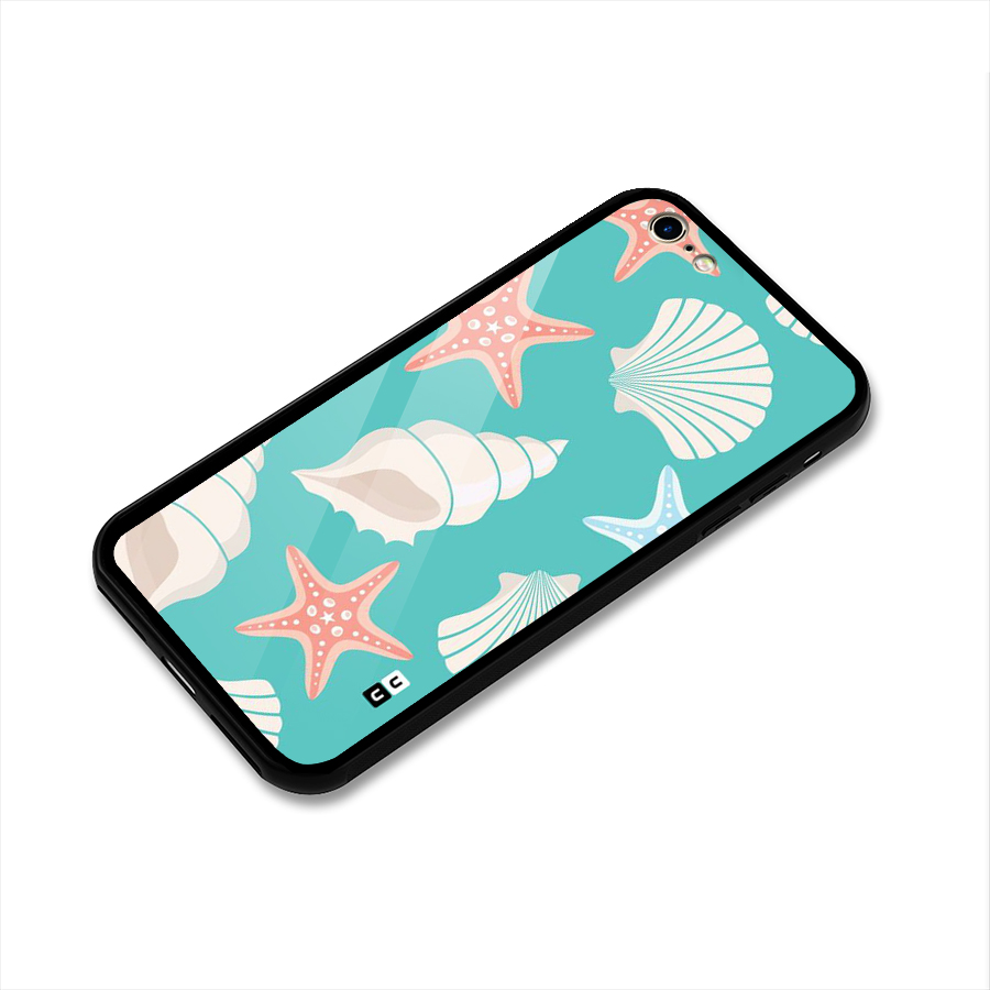 Starfish Sea Shell Glass Back Case for iPhone 6 6S