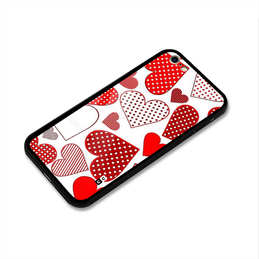 Style Hearts Glass Back Case for iPhone 6 6S