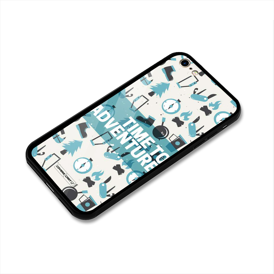 Time To Adventure Blazing Blue Glass Back Case for iPhone 6 6S