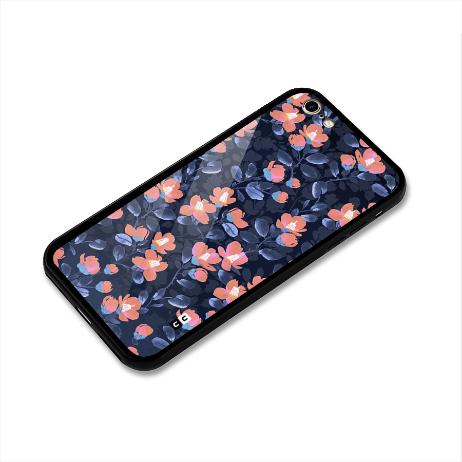 Tiny Peach Flowers Glass Back Case for iPhone 6 6S