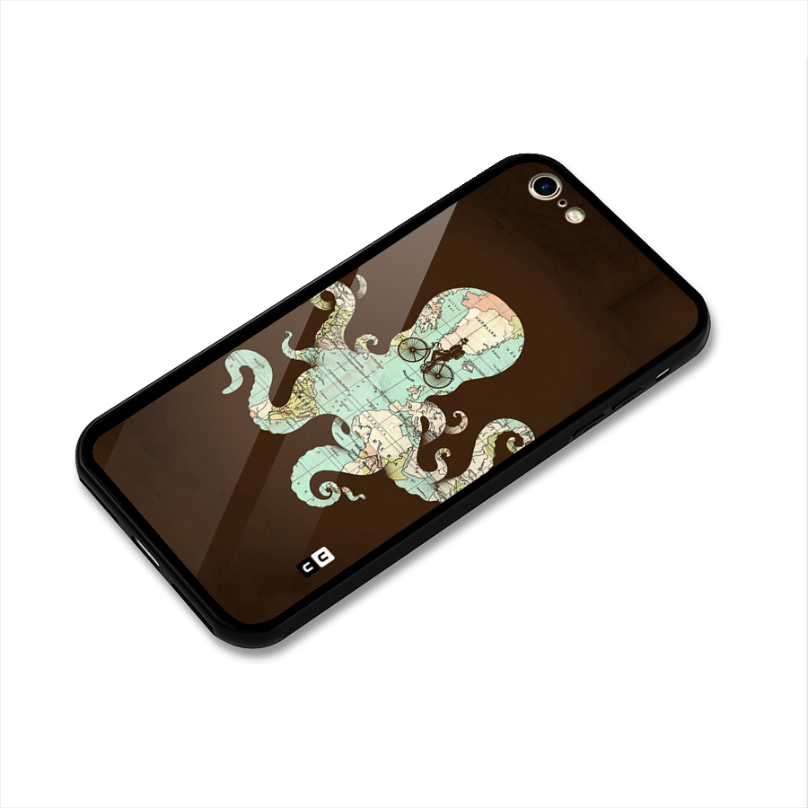 Travel Octopus Glass Back Case for iPhone 6 6S