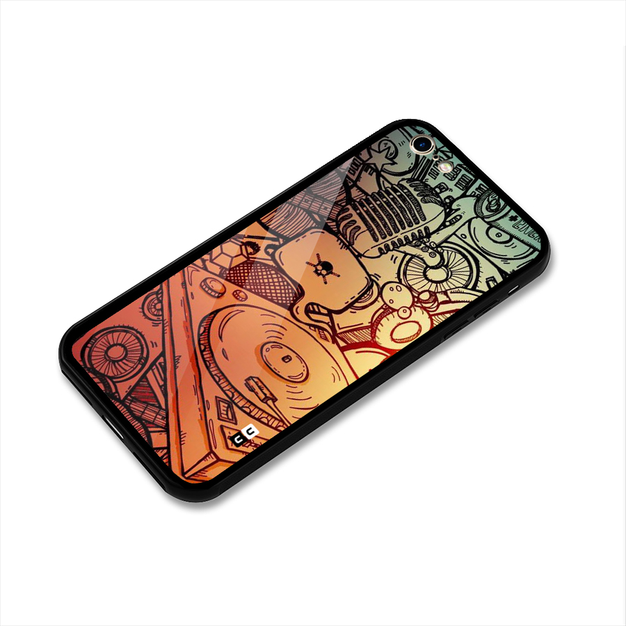 Vinyl Design Glass Back Case for iPhone 6 6S