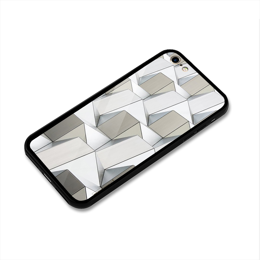 White Abstract Art Glass Back Case for iPhone 6 6S
