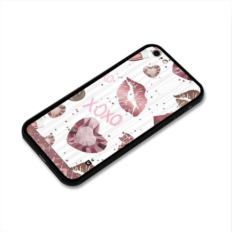Wine Lip xoxo Glass Back Case for iPhone 6 6S
