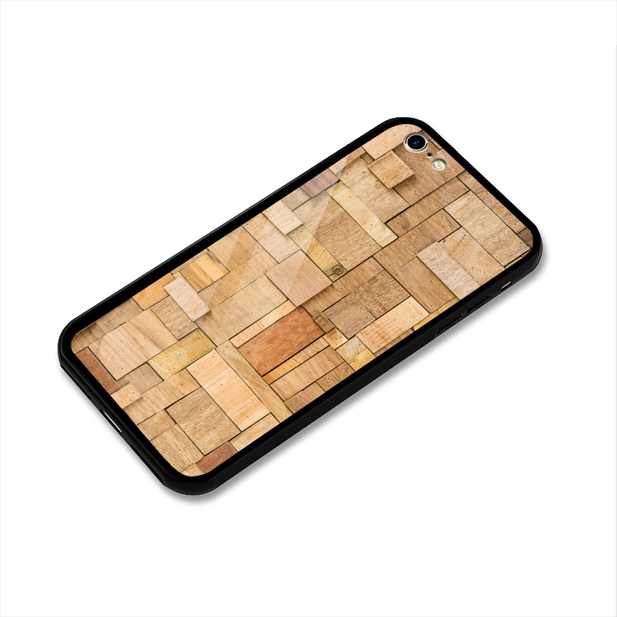 Wooden Blocks Glass Back Case for iPhone 6 6S