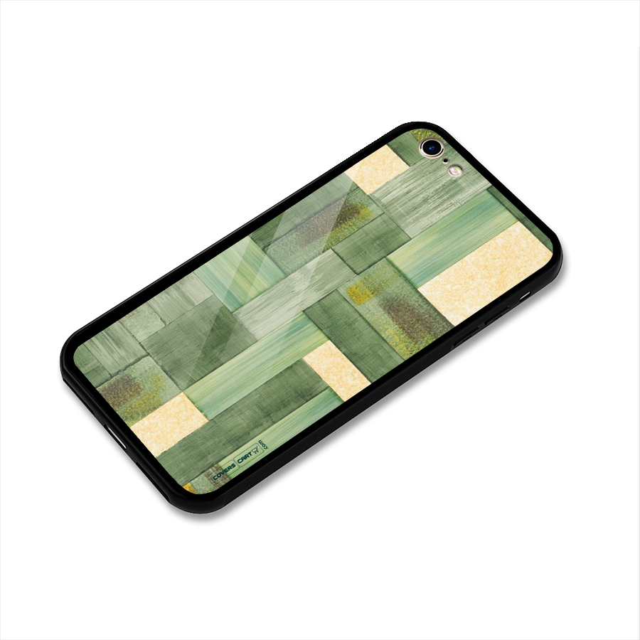 Wooden Green Texture Glass Back Case for iPhone 6 6S