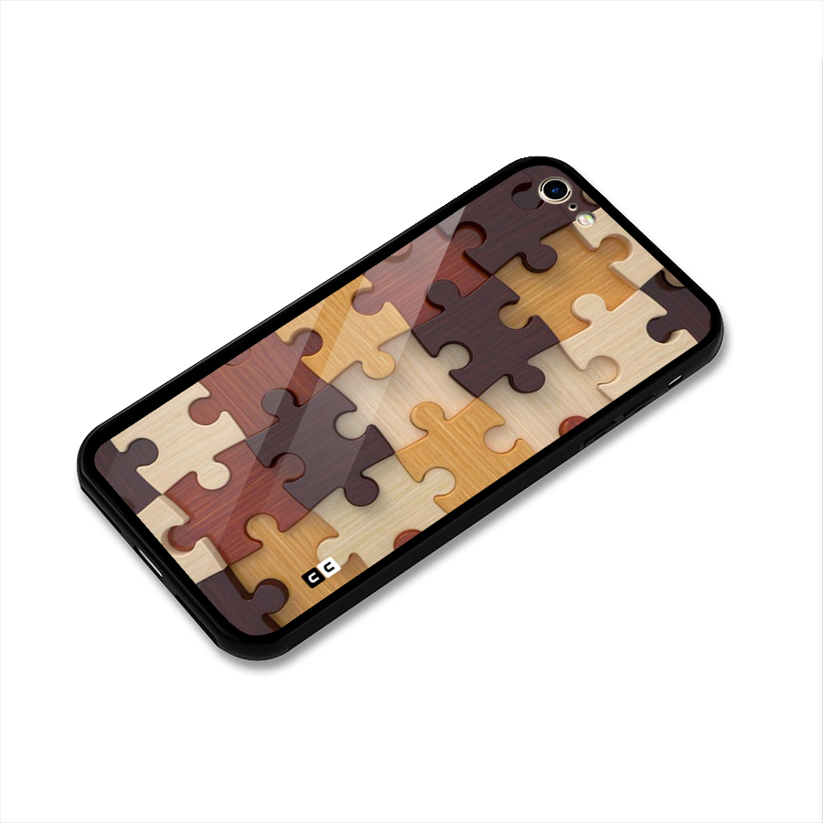 Wooden Puzzle (Printed) Glass Back Case for iPhone 6 6S