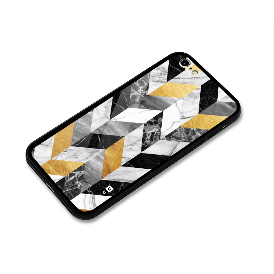 Yellow Grey Marble Glass Back Case for iPhone 6 6S