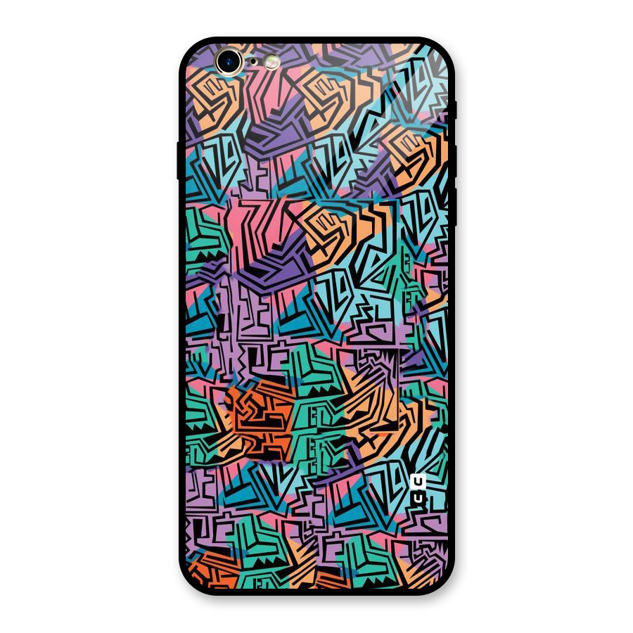 Abstract Lining Colors Glass Back Case for iPhone 6 Plus 6S Plus