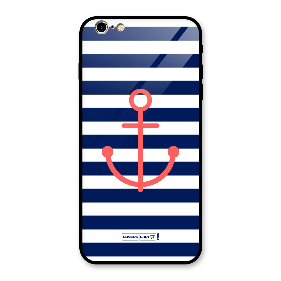 Anchor Stripes Glass Back Case for iPhone 6 Plus 6S Plus