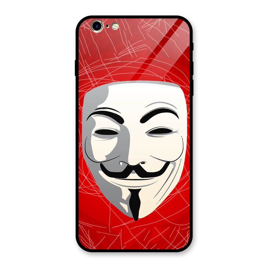 Anonymous Mask Abstract  Glass Back Case for iPhone 6 Plus 6S Plus