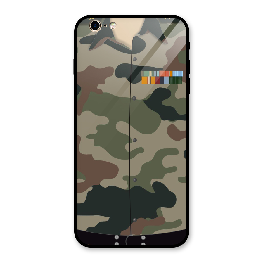 Army Uniform Glass Back Case for iPhone 6 Plus 6S Plus