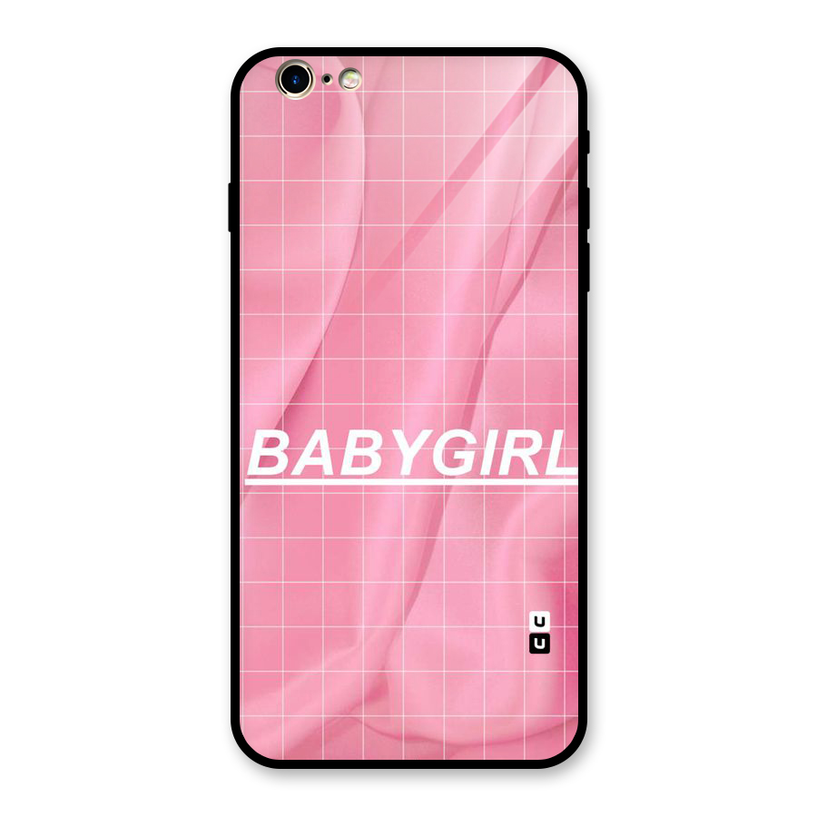 Baby Girl Check Glass Back Case for iPhone 6 Plus 6S Plus