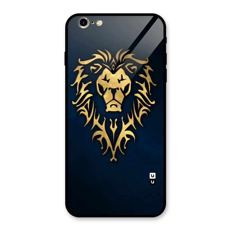 Beautiful Golden Lion Design Glass Back Case for iPhone 6 Plus 6S Plus
