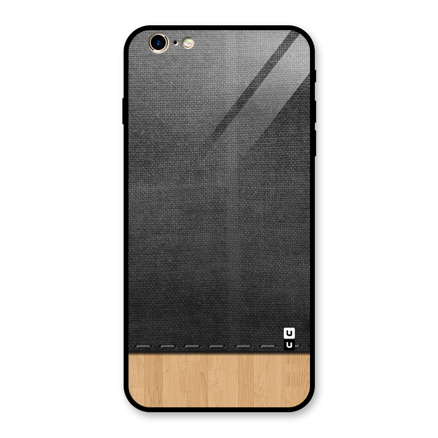 Bicolor Wood Texture Glass Back Case for iPhone 6 Plus 6S Plus