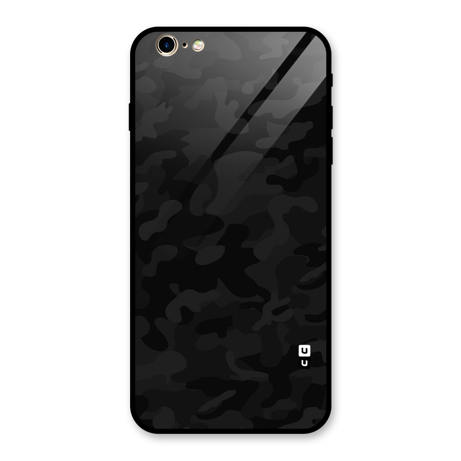 Black Camouflage Glass Back Case for iPhone 6 Plus 6S Plus