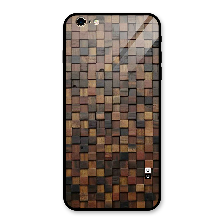 Blocks Of Wood Glass Back Case for iPhone 6 Plus 6S Plus