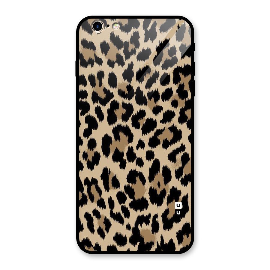 Brown Leapord Print Glass Back Case for iPhone 6 Plus 6S Plus