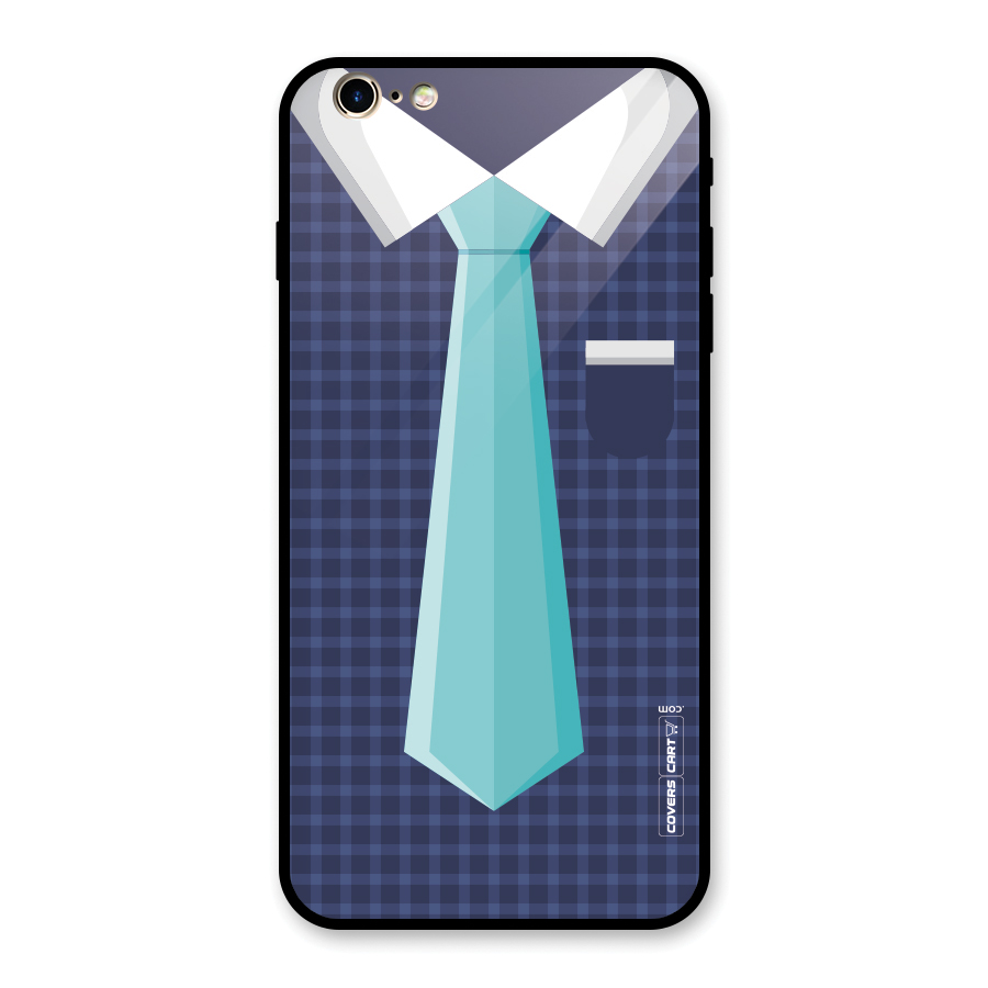 Checked Shirt Tie Glass Back Case for iPhone 6 Plus 6S Plus