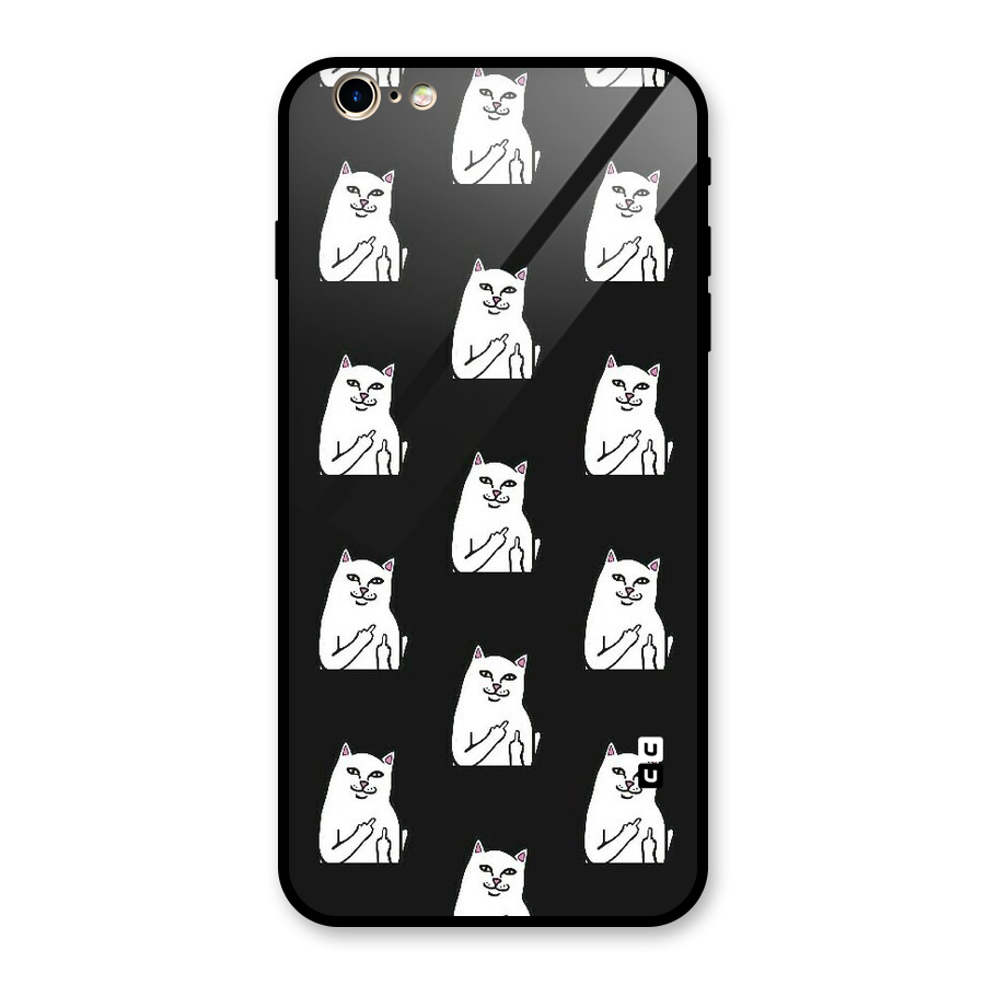 Chill Cat Pattern Glass Back Case for iPhone 6 Plus 6S Plus