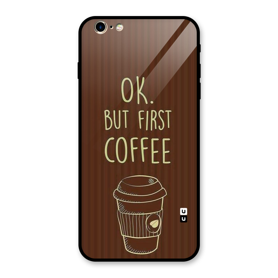 Coffee Stripes Glass Back Case for iPhone 6 Plus 6S Plus