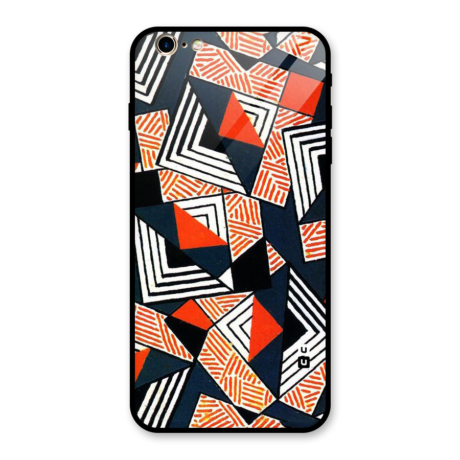 Colored Cuts Pattern Glass Back Case for iPhone 6 Plus 6S Plus